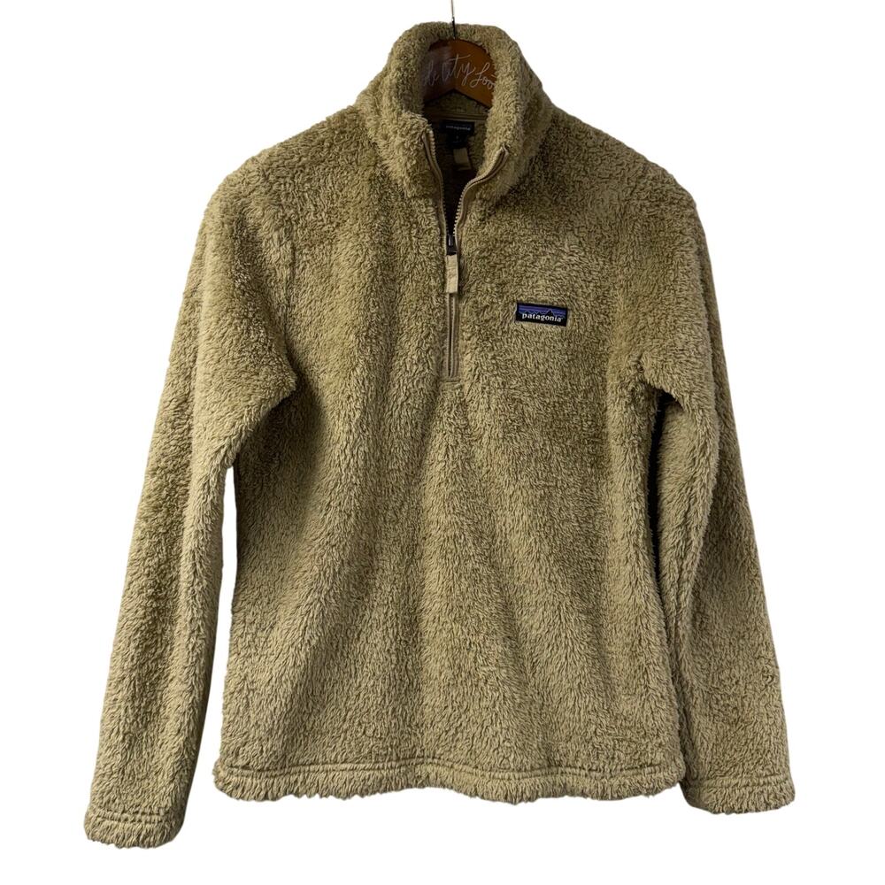 Patagonia Los Gatos 1/4 Zip Fleece Pullover Tan Small 25235 Hi Pile Warm